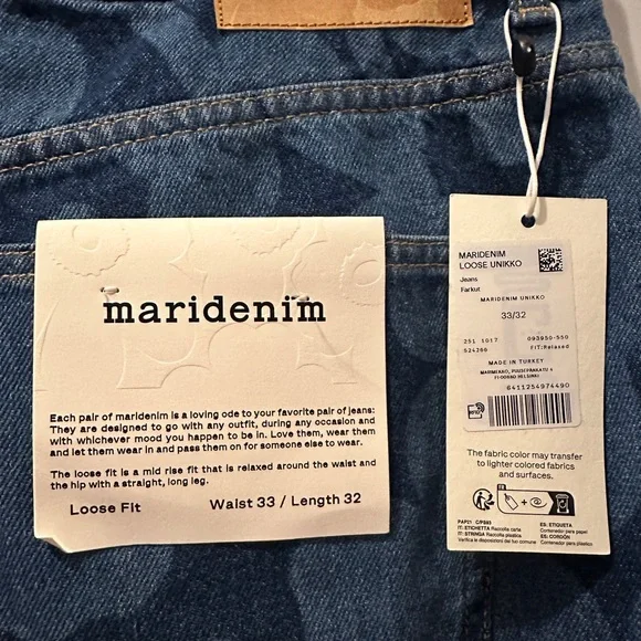 NWT Marimekko Unikko wide leg jeans - Picture 2 of 4